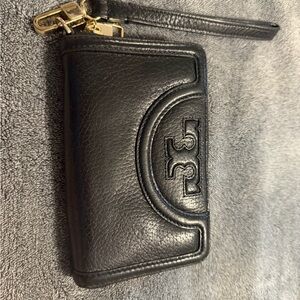 Tory Burch Black Leather Wristlet Wallet